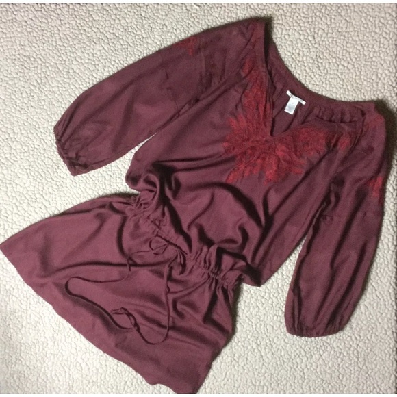 Lucky Brand Boho Peasant Drawstring Dress - Picture 1 of 7